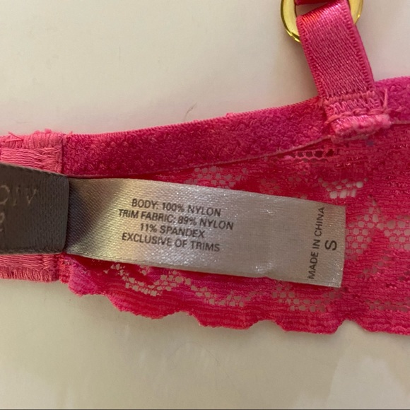 Victoria's Secret Hot Pink Lace Triangle Bralette size S - Picture 4 of 4